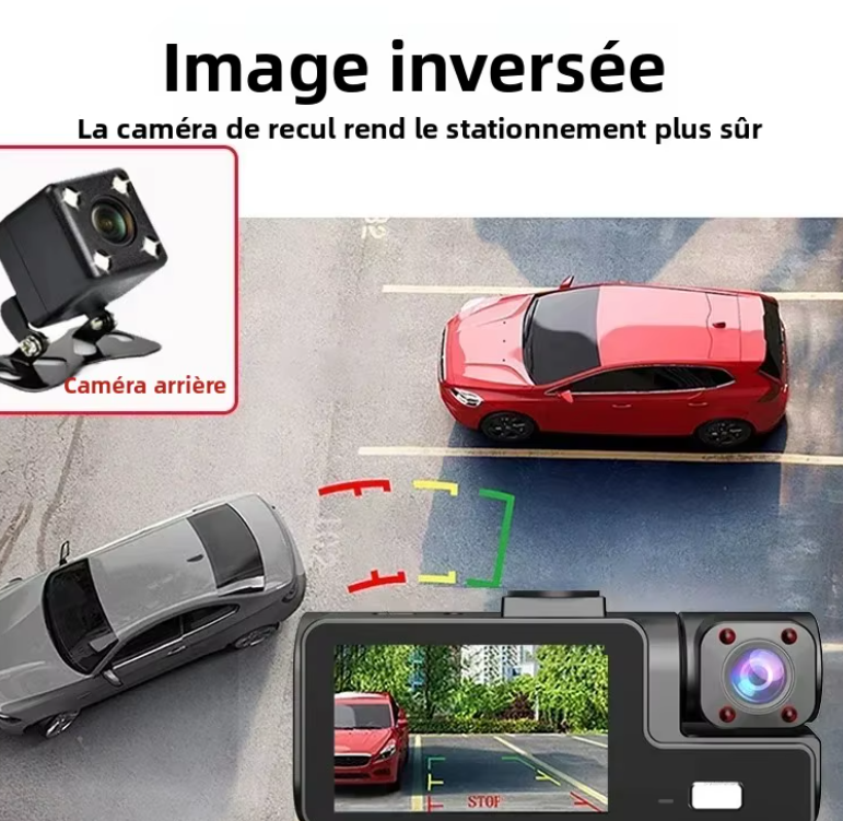 Dashcam Voiture WiFi 1080P Double / Triple Caméra – Avant Intérieur Arrière